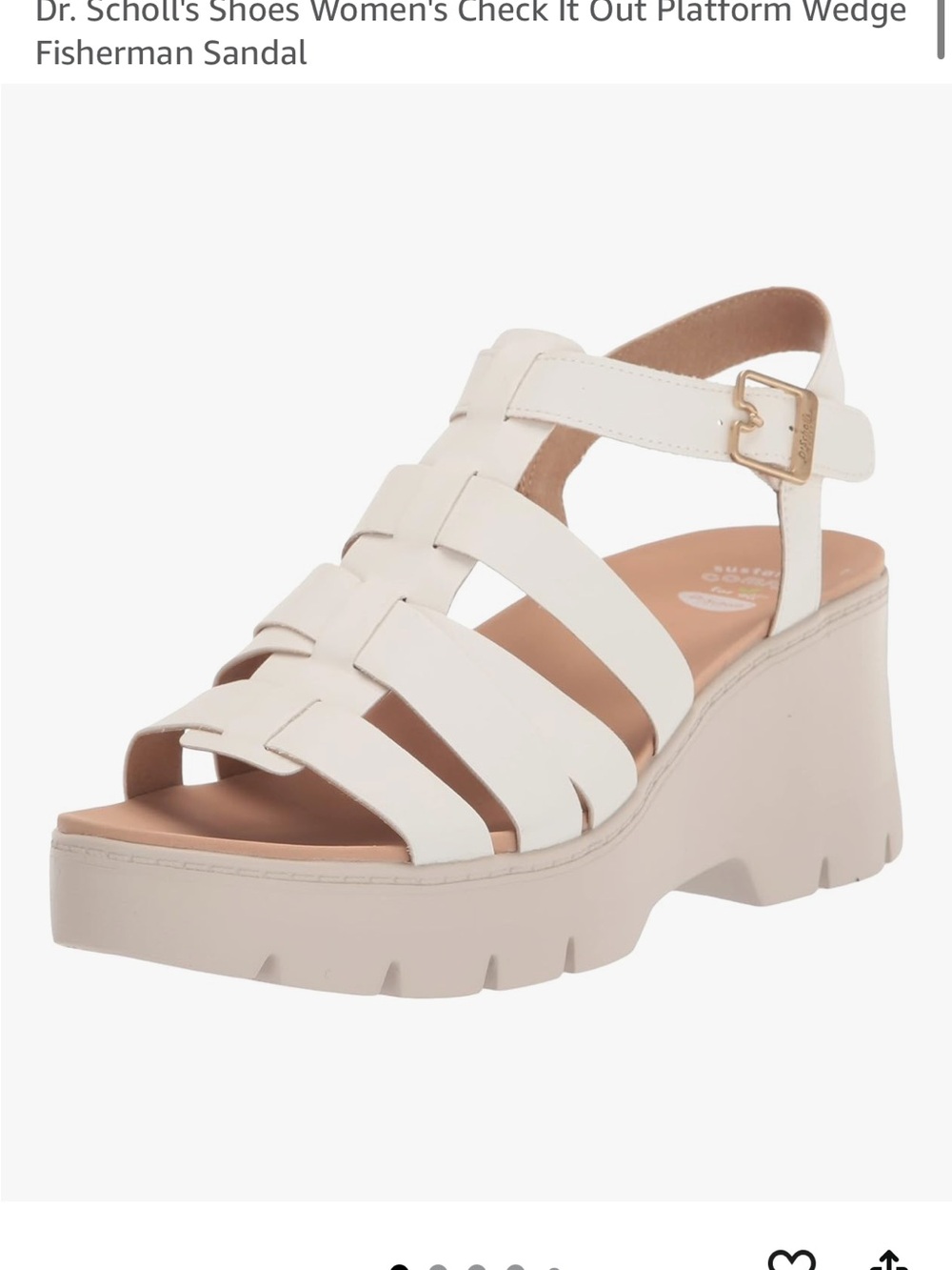 Dr. Scholl's White Platform Fisherman Sandal size 8